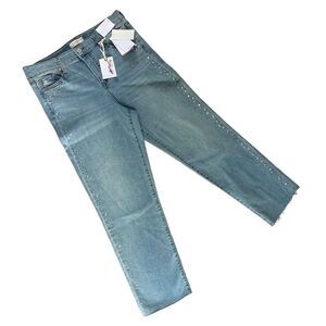 Jessica Simpson Spotlight High Rise Slim Straight Lived In Vintage Jeans NEW